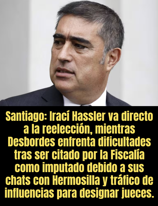 Radar_C_L's tweet photo. Desbordes en dificultades tras la filtración que reveló que el 7° Juzgado de Garantía de Santiago confirmó su calidad de imputado por tráfico de influencias en la designación de jueces en el caso #hermosilla. Enfrentaría el banquillo muy pronto. #ContigoChileMejor #Desbordes #Santiago #IraciHassler