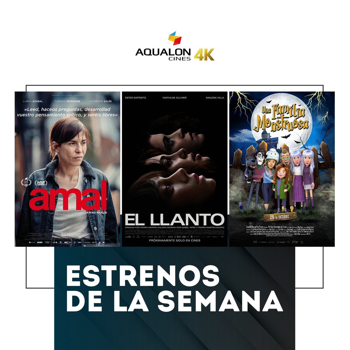 🍿No te pierdas los estrenos de la semana:

🎥Amal
🎥El llanto
🎥Una familia monstruosa
🎥Venom: El último baile
🎥Bad Gyal: La joia

📲Consulta de pases y compra de entradas: cinesaqualon.com

#cinesaqualon4k
