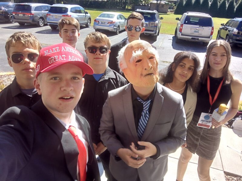 <a href="/realDonaldTrump/">Donald J. Trump</a> there is hope for the next generation! My son &amp; his friends pulled off a fantastic dress-up day idea-complete with photo-ops, a debate &amp; a 🔫-attempt. 🤣 These kids are ready to see America be great again for their future! <a href="/DonaldJTrumpJr/">Donald Trump Jr.</a>