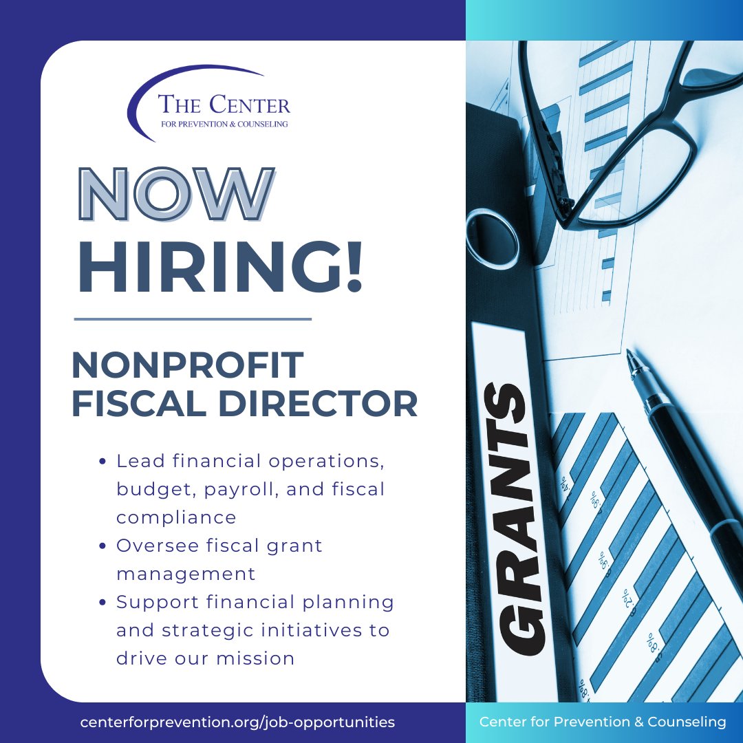 We’re #hiring a Fiscal Director and bring your financial expertise to a mission-driven #nonprofit making a difference in Sussex County, NJ. Be part of a team that values kindness, empowerment, and community impact. centerforprevention.org/job-opportunit… #financejobs #nonprofitjobs