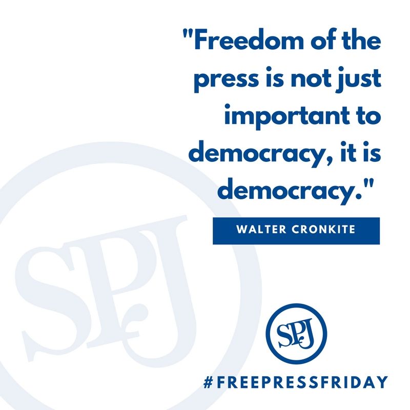 "Freedom of the press is not just important to democracy, it is democracy." — Walter Cronkite #FreePressFriday