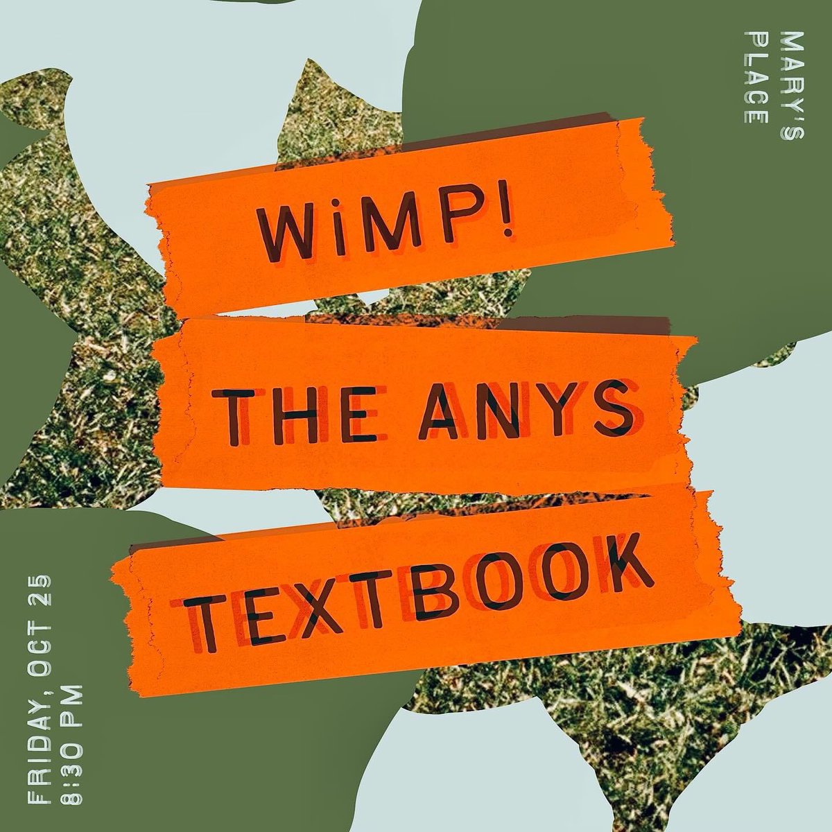 MarysPlaceBar's tweet photo. Three great bands tonight! Local greats WiMP! and The Anys, join up with Textbook from Chicago! Showtime is 8:30. https://t.co/x9byQ8k6kH