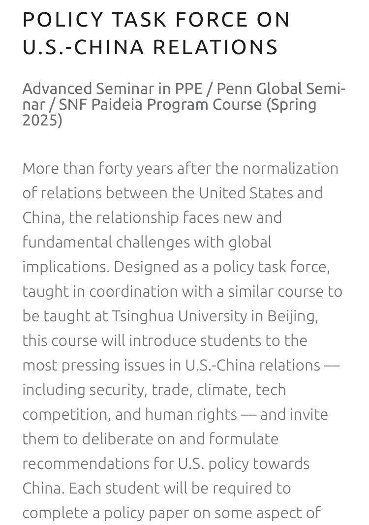 Neysun Mahboubi (@neysunm) on Twitter photo For current <a href="/Penn/">Penn</a> undergrads with an interest in U.S.-China relations, the application window for my spring course in @PennPPE opens on Monday. As a <a href="/PennGlobal/">Penn Global</a> seminar, w/support from <a href="/SNFPaideia/">Stavros Niarchos Foundation (SNF) Paideia Program</a>, the course will include travel to China in May. Details at web.sas.upenn.edu/future-of-us-c… For current <a href="/Penn/">Penn</a> undergrads with an interest in U.S.-China relations, the application window for my spring course in @PennPPE opens on Monday. As a <a href="/PennGlobal/">Penn Global</a> seminar, w/support from <a href="/SNFPaideia/">Stavros Niarchos Foundation (SNF) Paideia Program</a>, the course will include travel to China in May. Details at web.sas.upenn.edu/future-of-us-c…