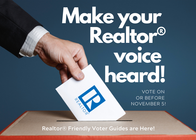 ChasREALTORS's tweet photo. Make an informed decision at the polls on November 5th with the CTAR REALTOR®-friendly voter guide! Download your copy today so you know which candidates stand up for the REALTOR® principles. Get your copy here: https://t.co/thMiEgVNeY https://t.co/rVrF2km3qt