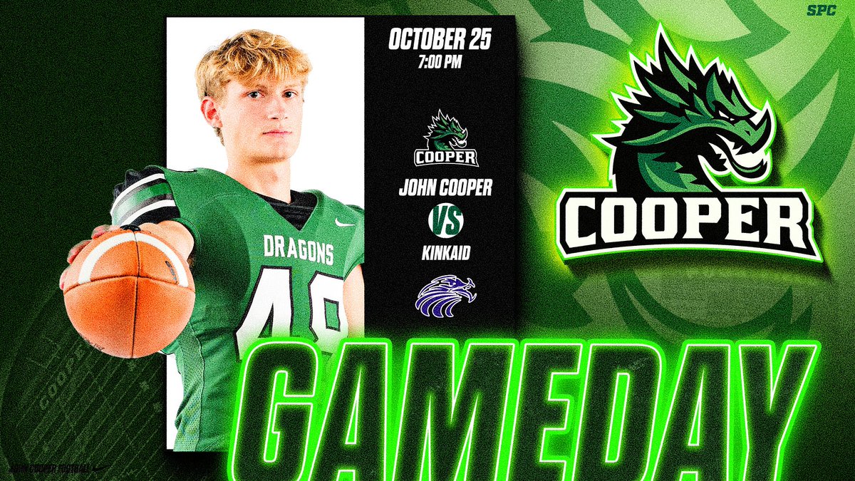 Cooper Athletics (@jcs_athletics) on Twitter photo John Cooperβs football season continues this evening as the Dragons welcome <a href="/KinkaidAthletic/">Kinkaid Athletics</a> at 7pm! Itβs Neon Night, so dress bright! Neon face paint, posters and hairspray will help set the mood! John Cooperβs football season continues this evening as the Dragons welcome <a href="/KinkaidAthletic/">Kinkaid Athletics</a> at 7pm! Itβs Neon Night, so dress bright! Neon face paint, posters and hairspray will help set the mood!