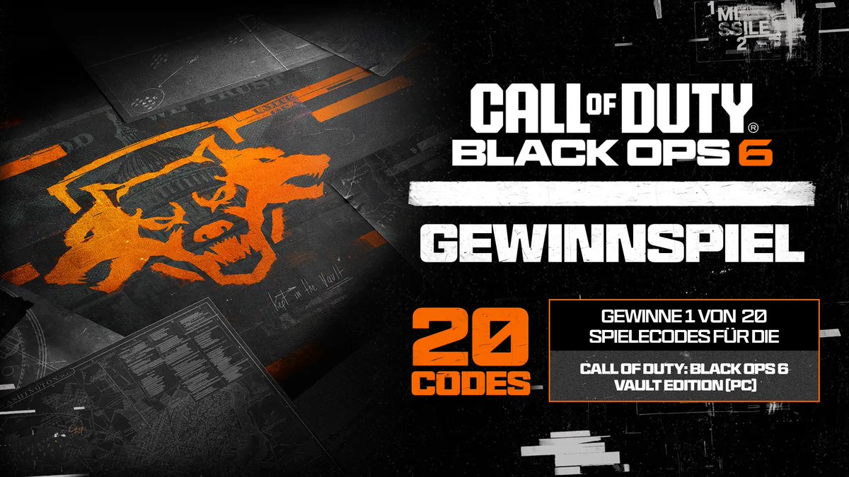 🚨GEWINNSPIEL🚨

Happy #BlackOps6 Launch Day! 🥳
Gemeinsam mit @callofdutyde verlosen wir passend zum Start 20 PC-Spielecodes für die Call of Duty: Black Ops 6 - Vault Edition (Windows).

So macht ihr mit:
1. PCGamePass_DACH folgen ✅
2. Tweet liken + RT❤️🔁