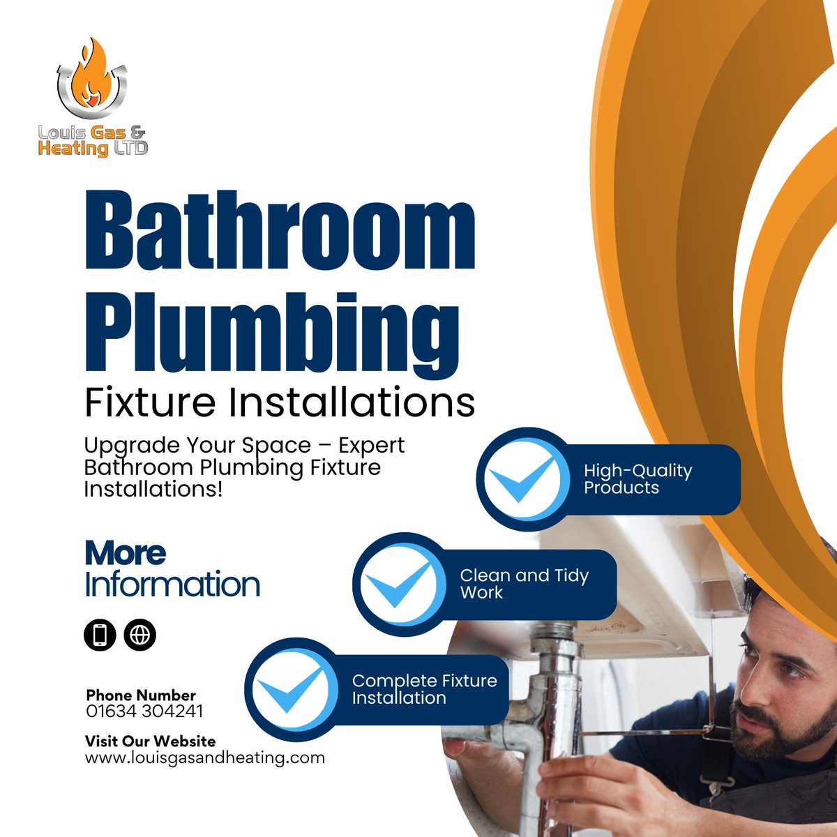 Upgrade Your Space – Expert Bathroom Plumbing Fixture Installations!

📞 01634 304241
Contact us to start your bathroom makeover journey today!

#LouisGasHeating #BathroomDesign #PlumbingExpertise #HomeRenovation #medway