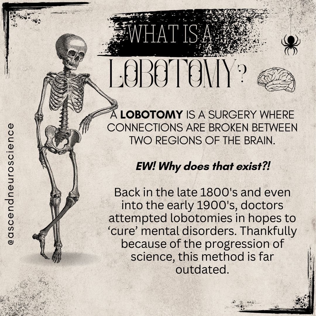 ascendneuro's tweet image. Lobotomies give us the creeps. It's not just you. 😬 

#halloween #spookyneuroscience #ascendprogram #STEMeducation #neuroscienceeducation