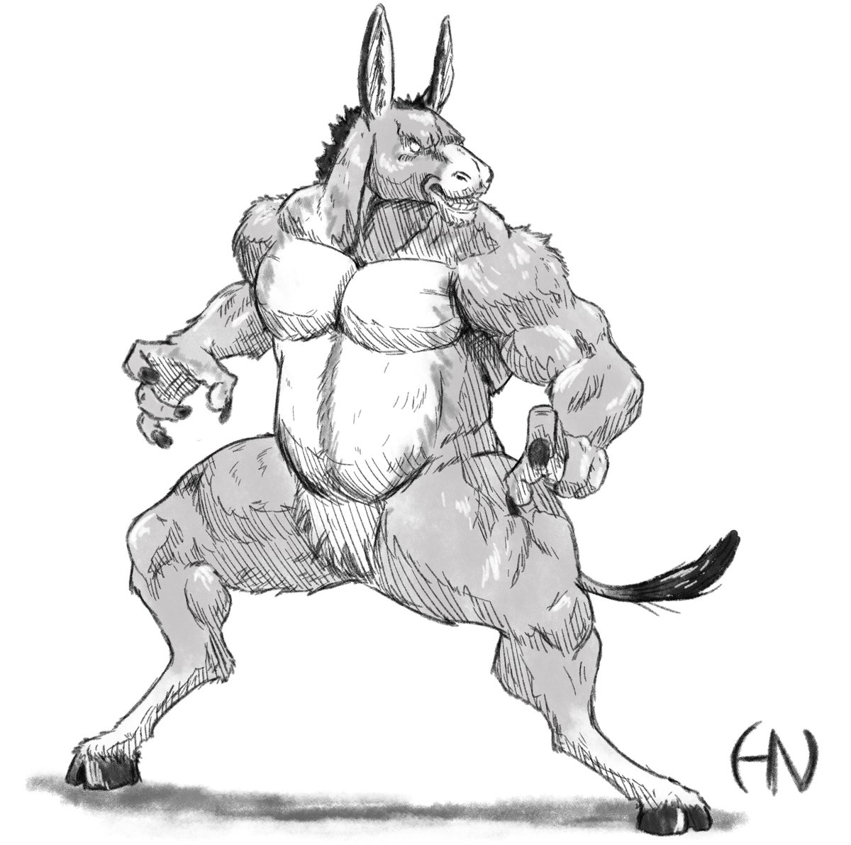 _Hariken_'s tweet image. day 24 : mule  #weretober