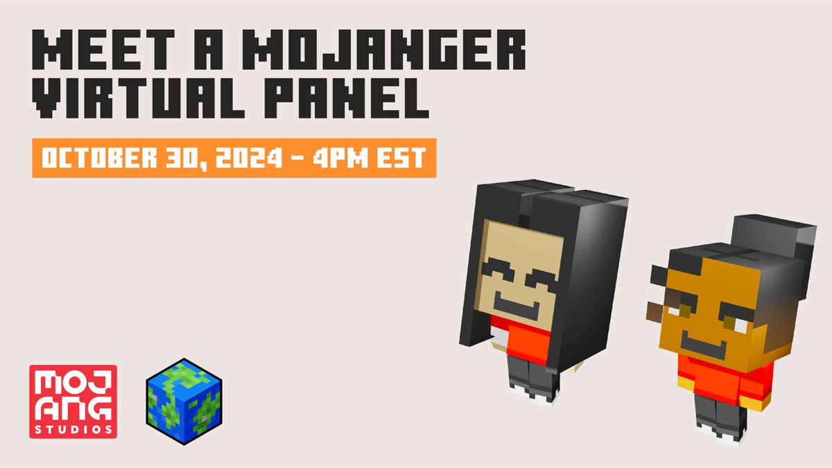 What does it take to have a successful career in gaming? Hear from the experts themselves!

Happening next week, join us for the Meet a Mojanger virtual panel. Learn about the magic of game development and get insights from Mojangers in marketing, engineering, recruiting and