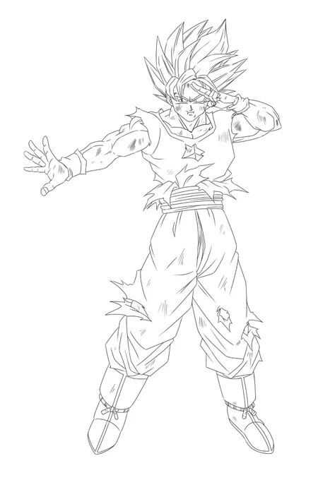 ドラゴンボールZ  孫悟空 模写制作時間:6時間40分ドラゴンボール絵描くの人生初かも#ドラゴンボールZ #孫悟空 #スーパーサイヤ人 #魔人ブウ編 #模写 #デジタルイラスト 