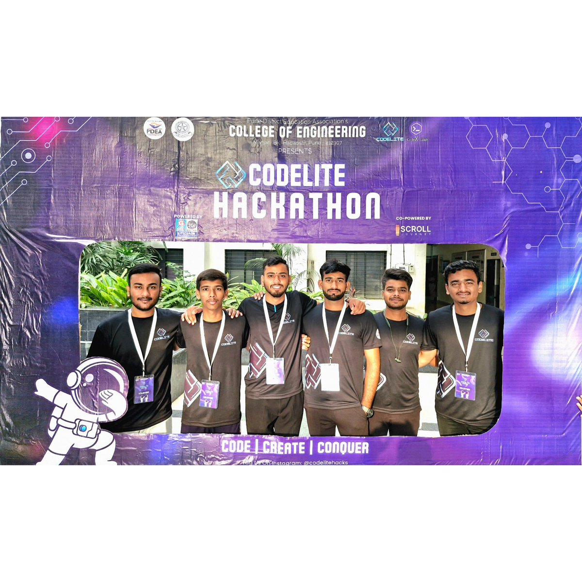 YashVarpe05's tweet image. 🌟 Proud to volunteer at the CODELITE 24-Hour Hackathon! Excited to witness innovation in action as teams tackle challenges and create solutions. Stay tuned for updates! 🚀 #CODELITE #Hackathon #Innovation