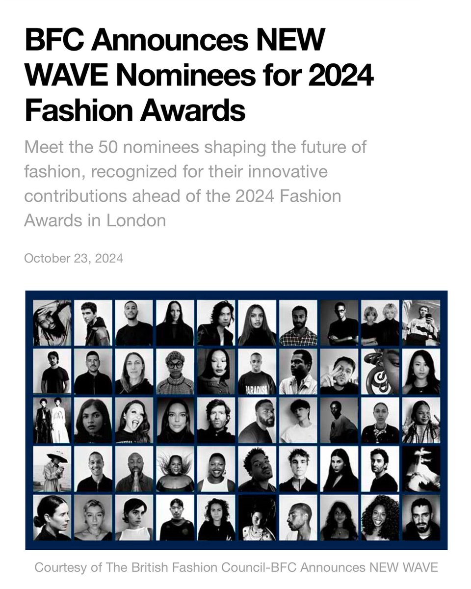 christivnsaint's tweet photo. It’s an incredible honor to be selected as one of the 50 Creatives for the 2024 New Wave c/o @britishfashioncouncil - recognizing the most innovative &amp; inspiring young creative talents who play a critical role within the Fashion Industry globally.  #BFCNEWWAVE https://t.co/Id84irZX6G