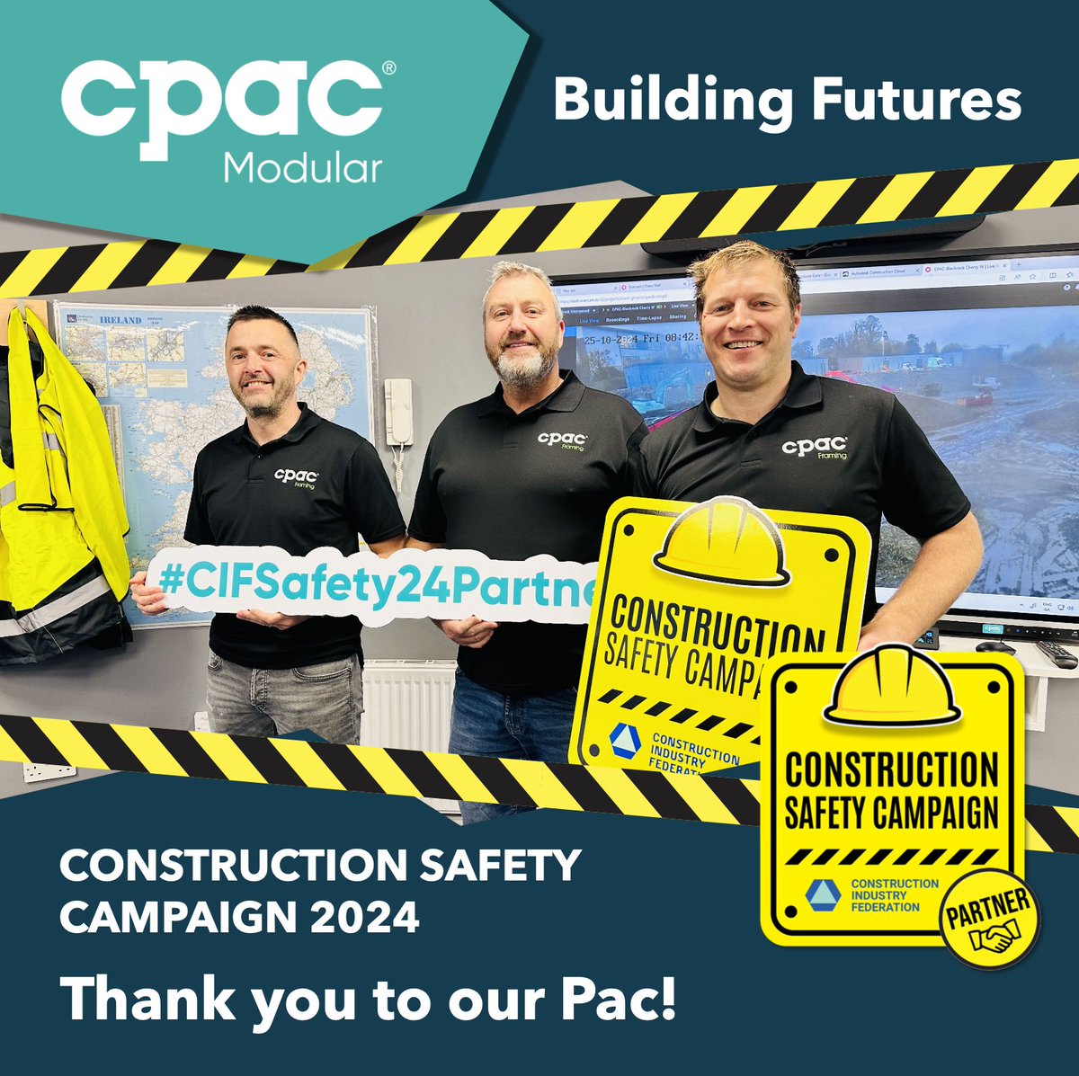 Cpac_Modular's tweet image. CPAC Modular + CIF + Lovely Cakes!
CPAC Modular would like thank everyone for making the CIF Safety Campaign 2024 a huge success!
Wishing you all a very happy Bank Holiday weekend, and remember… Work Safe, Home Safe!
cpacmodular.com
#CIFSafety24 #WorkSafeHomeSafe