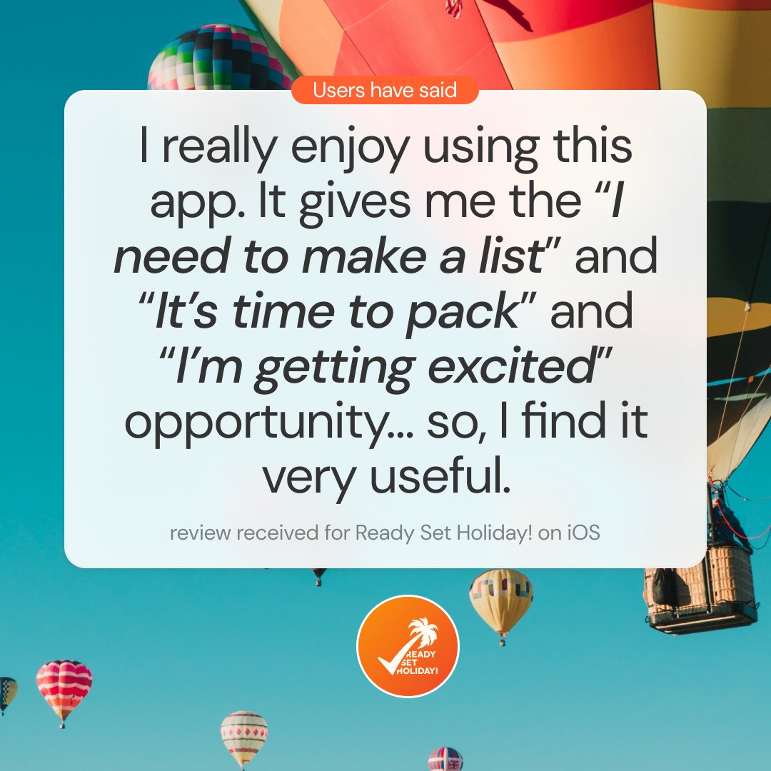 Want to know why travellers are choosing Ready Set Holiday! for their trips? Check out their reviews! 🌟✈️
Install the app now: readysetholiday.co/download/

#HappyTravellers #Review #ReadySetHoliday
