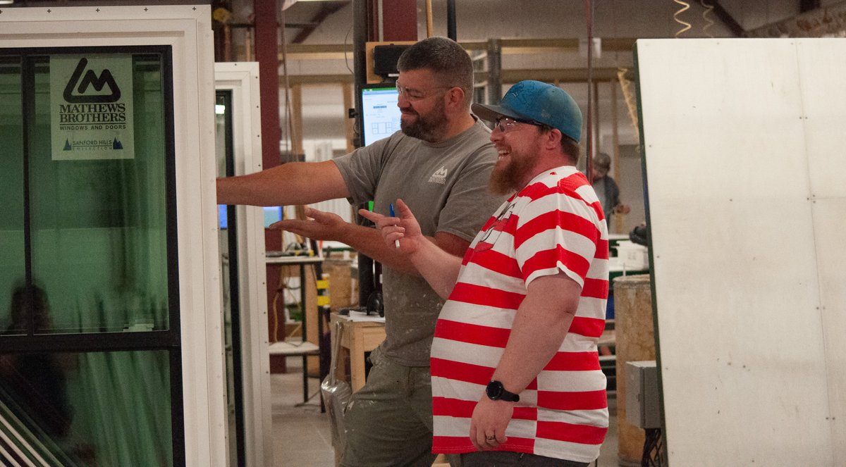 Mathews1854's tweet photo. What's the secret behind Mathews Brothers Windows? Easy

It's the people.

We are so proud to have such passionate and talented employees making our windows. Thank you to everyone in the Mathews Brothers family!
#BestPlacesME https://t.co/X73IgsbvzH