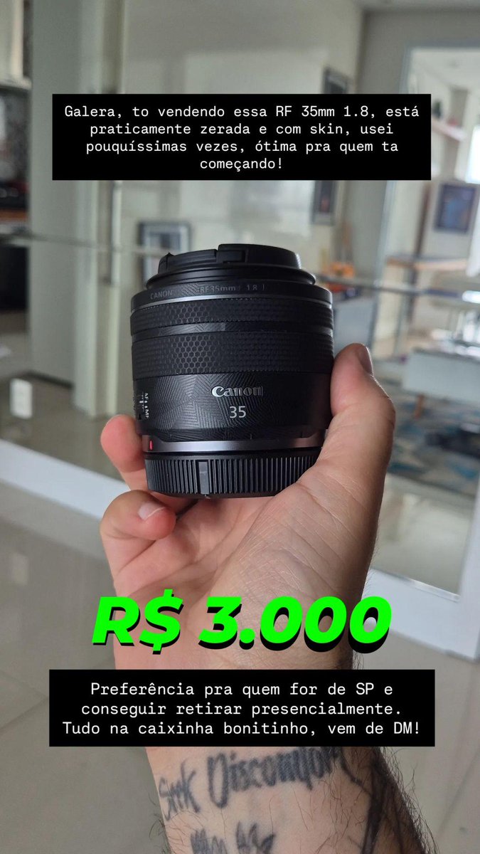 whylace's tweet photo. RAPAZIADA, to vendendo essa RF 35mm 1.8 da Canon, ta novinha, usei pouquíssimas vezes, vai na caixa!

Da aquele RT pra me ajudar por favore https://t.co/JGDJ0fc0oj