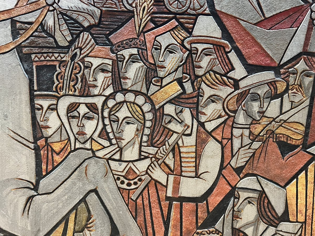 gmoult's tweet image. the history of polish america in sgraffito by józef sławiński (1965)