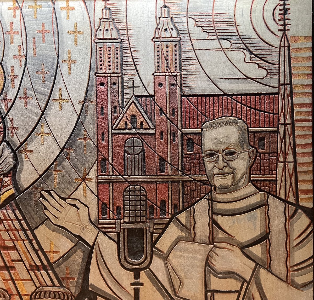 gmoult's tweet image. the history of polish america in sgraffito by józef sławiński (1965)