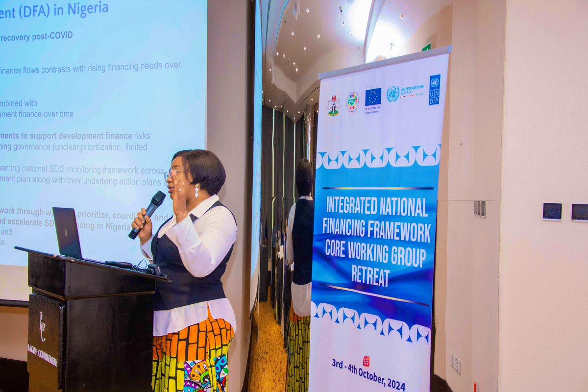 PreciousAkanonu's tweet image. Earlier this month, Nigeria’s Core Working Group on the Integrated National Financing Framework (#INFF) held a 2-day retreat to refine &amp;amp; refocus the country’s financing strategy for sustainable development. 

Proud to be part of Nigeria’s journey towards #Financing4Development.