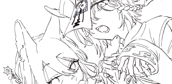 ごそとふじのハロウィン絵をだな
線画まで仕上げてだな #よはじFA 