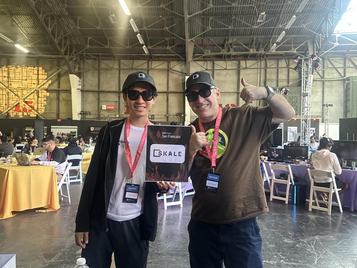 SkaleNetwork's tweet photo. .@ETHGlobal San Francisco was a smashing success! 🔥

With dozens of groups building on SKALE and $20,000 given away in prizes, hackers realized that SKALE is #BuiltDifferent 💪

Shoutout to the prize winners, listed below! ⬇️ https://t.co/Zsc9BpXBAX