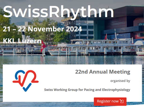 Register now for our SwissRhythm meeting on November 21-22 in Lucerne: swissrhythm.org (11 Credits by SSC).
We have secured excellent speakers including <a href="/drjohnm/">John Mandrola, MD</a>, who will discuss referral bias for #AFib #Ablation.
 
Trainees below 35y and allied professions profit from a