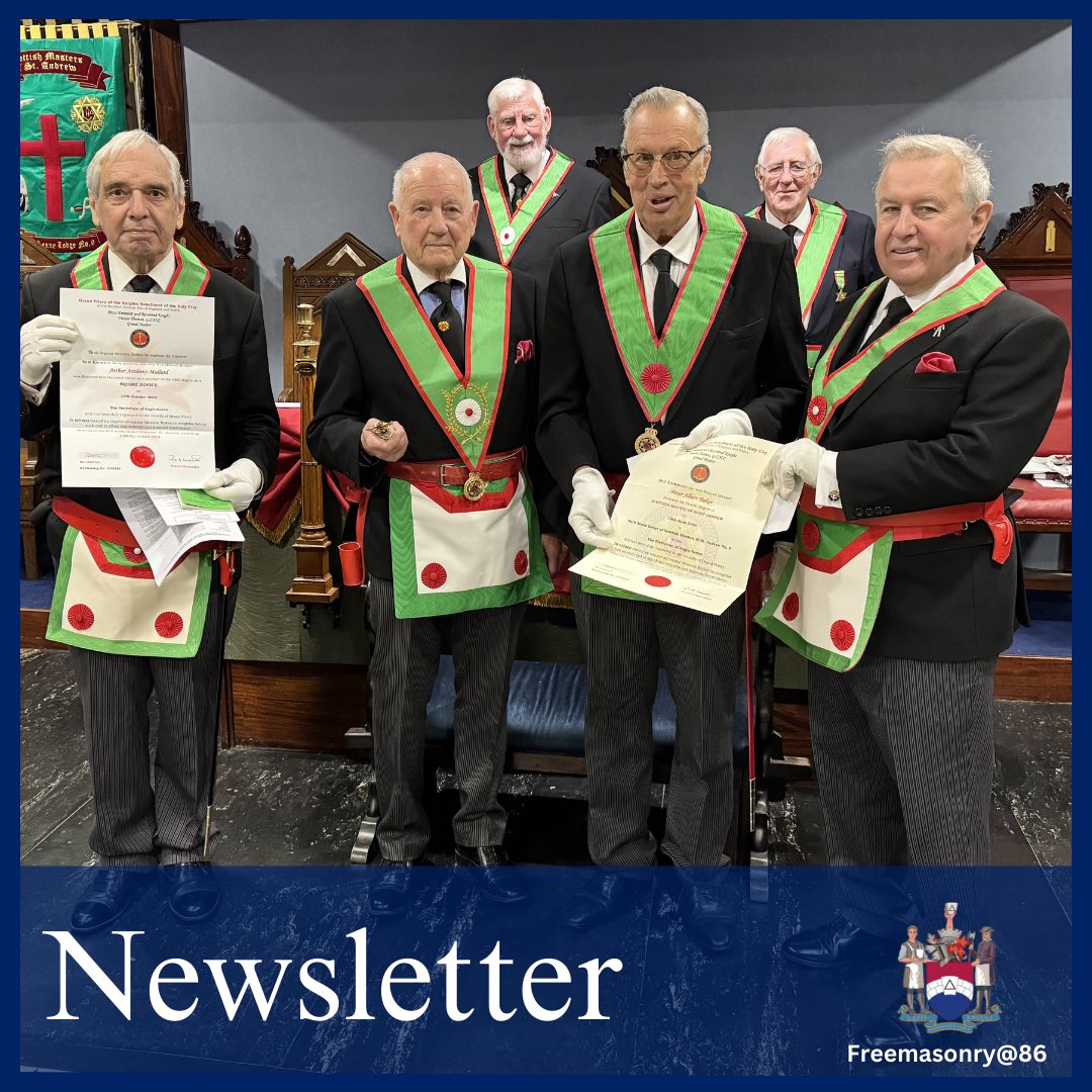 This week’s Freemasonry@86 News update! 📰 Stay up to date with the latest happenings in the Freemasonry community and gain insights into the Companion Orders’ activities. 🌟 Read the full newsletter by clicking on the link in our bio.
drive.google.com/file/d/1USCAPY…