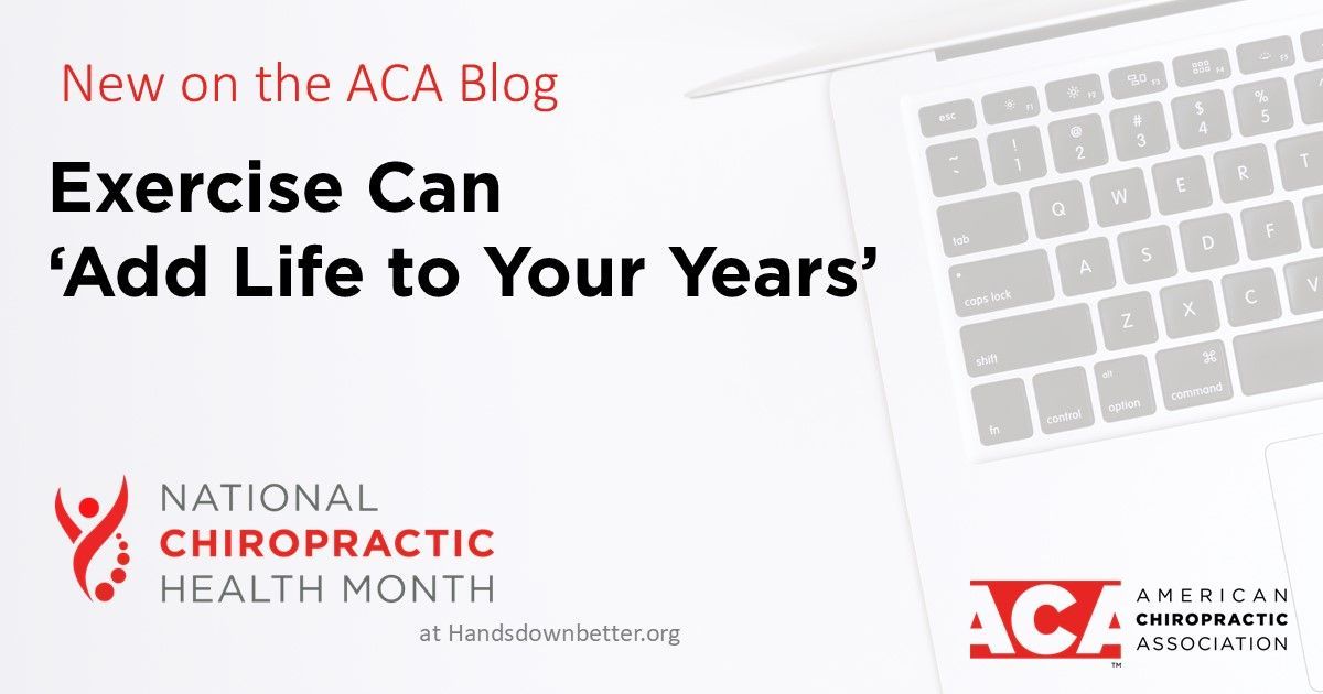ACAtoday's tweet photo. Exercise isn’t just about developing strong muscles and bones or even enhancing our cardiovascular health. As one doctor of chiropractic explains, it’s about so much more, particularly as we age. Plan for a #Stronghealthspan and read more at https://t.co/6CoHb4rQNN https://t.co/sPsseFKJM2