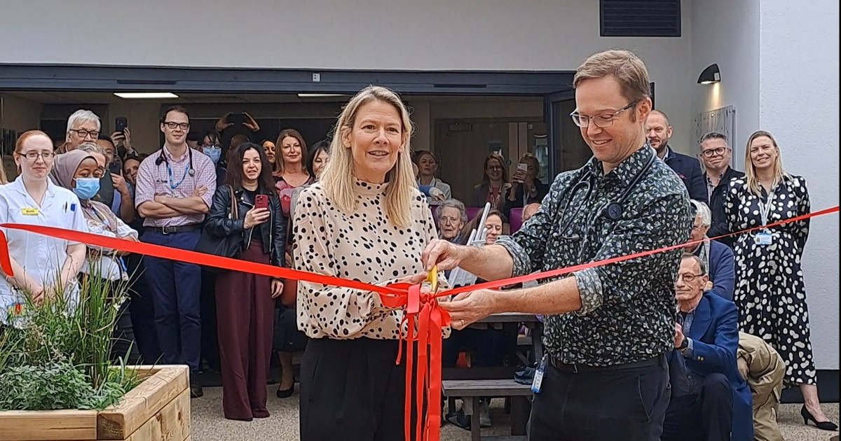FrimleyHealth's tweet photo. An exciting &amp; emotional afternoon as F1 commentator @JennieGow  opened Frimley Park’s fantastic charity-funded stroke rehab unit &amp; talked about her personal journey. Funded by @FHealthCharity donors, this space will have a huge impact on patients' wellbeing &amp; recovery 💜 https://t.co/aquTMZTL1i