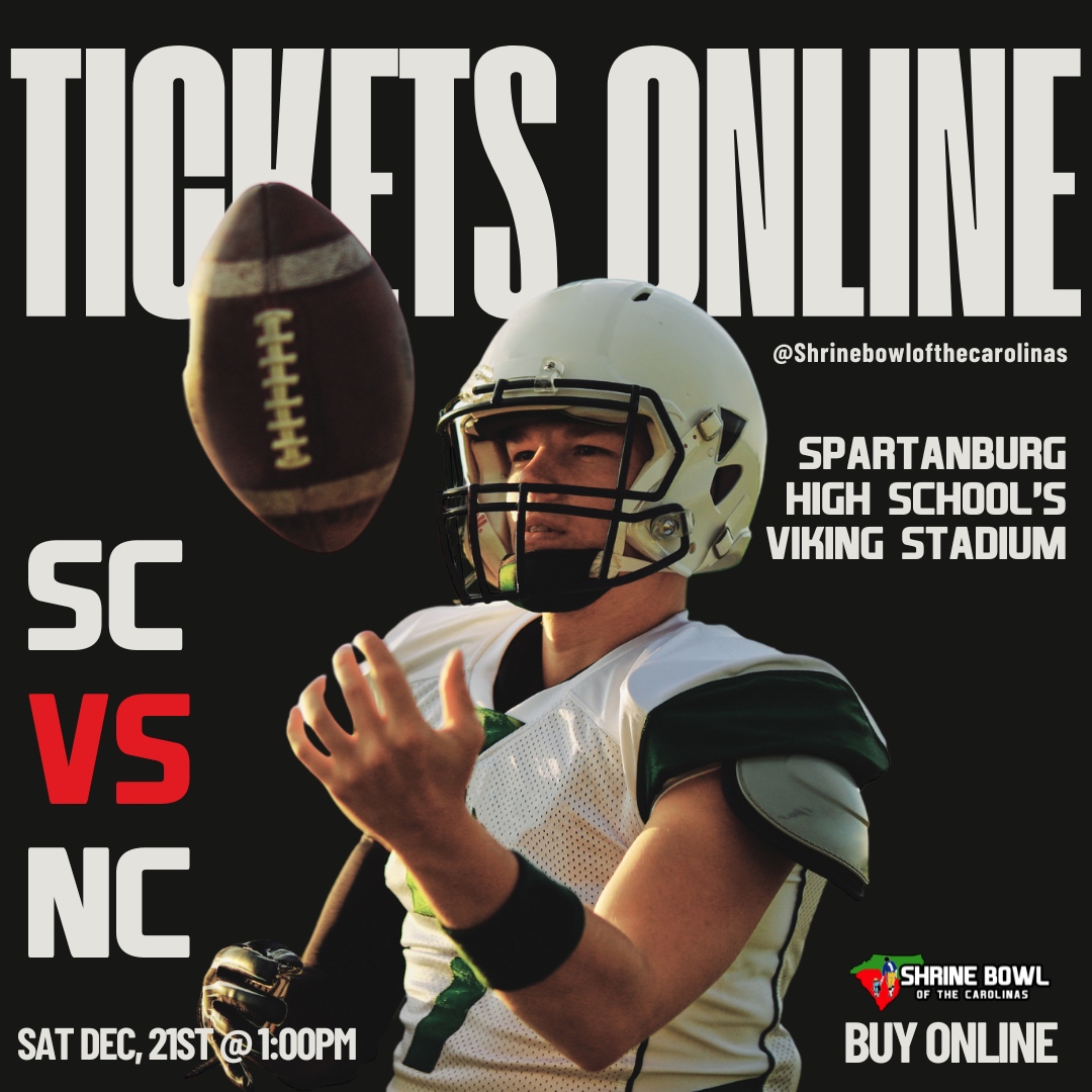 Get Your Tickets Online for the Shrine Bowl of the Carolinas – Secure Your Seat for the Big Game! 
Buy Here: ticketleap.events/tickets/shrine…

 #ShrineBowlOfTheCarolinas  #ShrineBowl #NC #SC