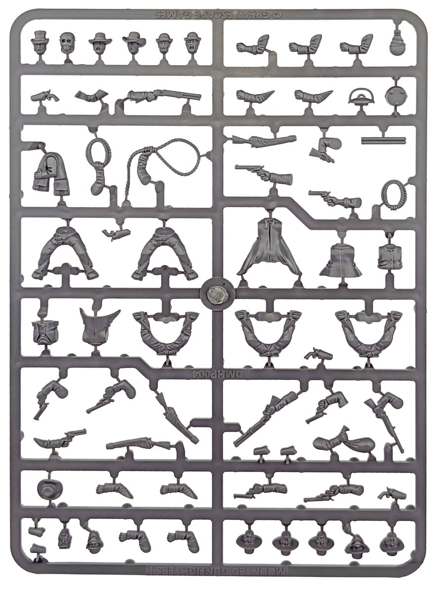 Let's look at some new sprues for the plastic Mounted Gunfighters.