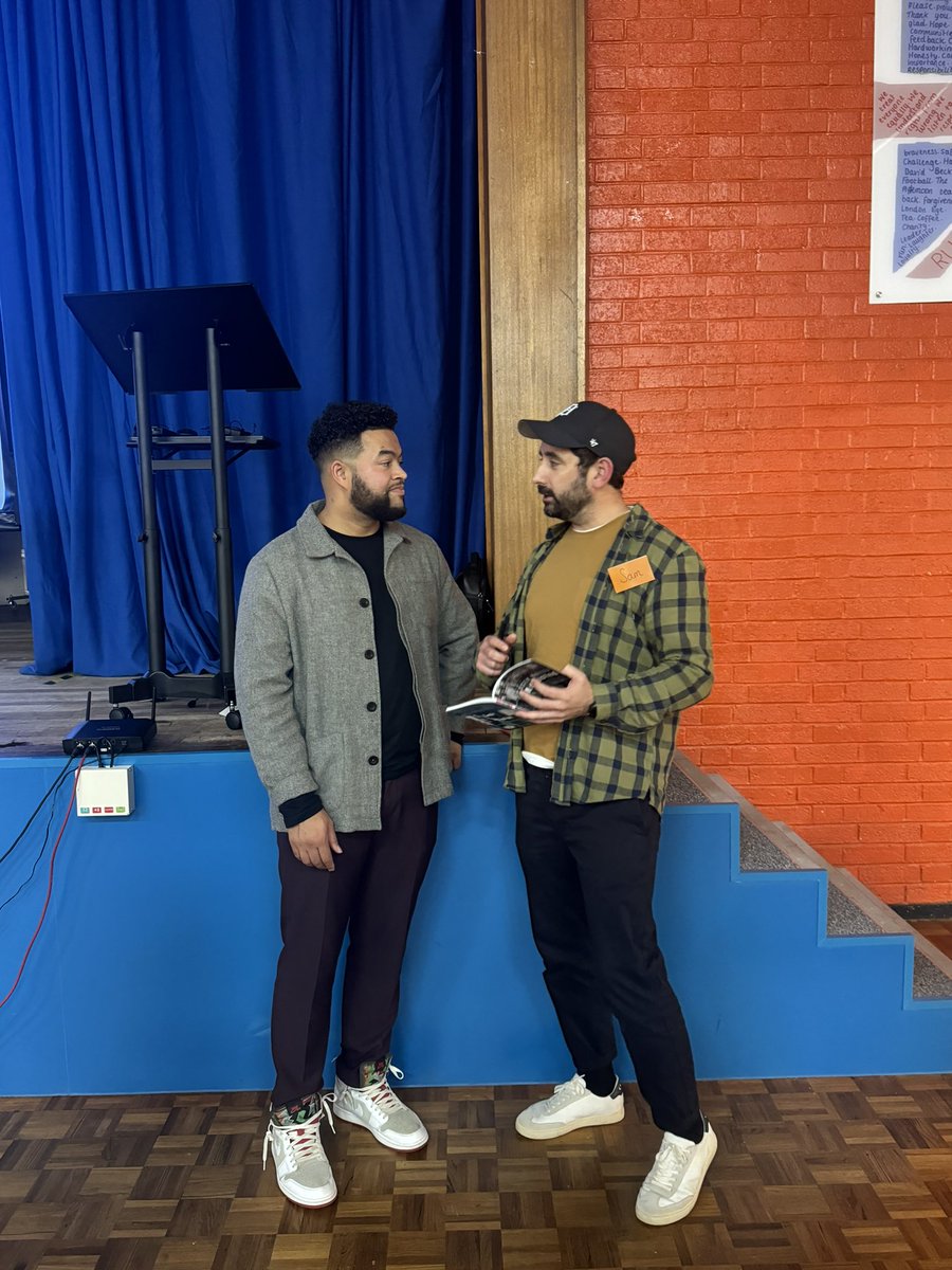 EngDeptAMA's tweet photo. What a way to end the half term! Our last Key Note Speaker @MrCaseyBailey left a hall full of educators feeling inspired, honoured and in utter awe of his dedication to better the lives of young people! 

Team English are raring to teach Casey’s poetry to Y7s next term! 📝 https://t.co/cE44CguVez