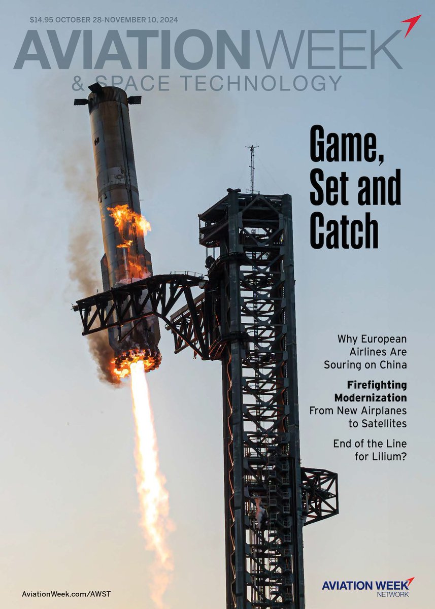 johnkrausphotos's tweet photo. COVER, @AviationWeek physical edition: Game, Set and Catch

Great to add another hard-copy cover to the list - thanks again AW team. Always an honor. My fourth AvWeek physical cover after Falcon Heavy debut, Artemis I, and Vulcan Cert-1. https://t.co/Sa8bL2i5vC