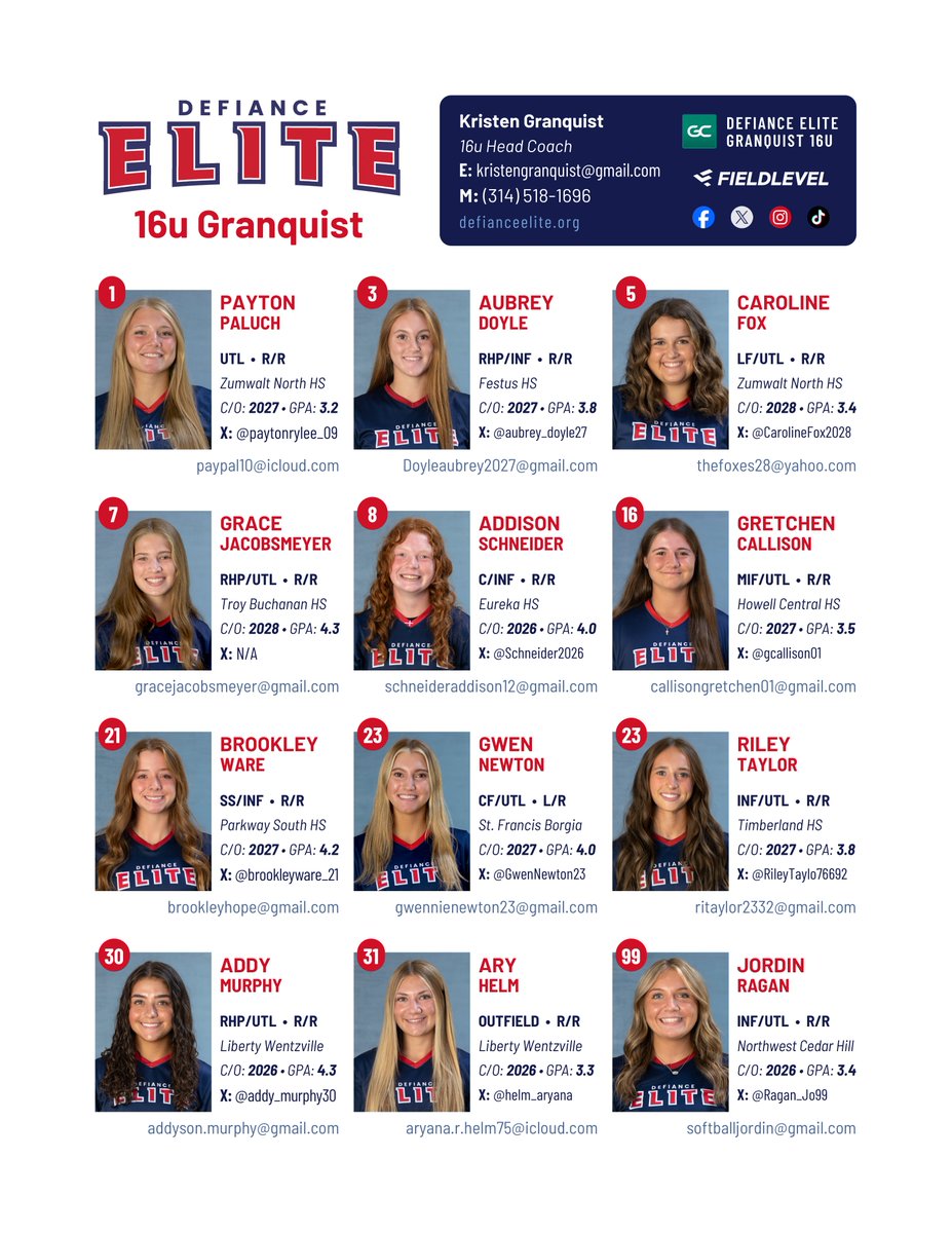 Defiance Elite Fastpitch (@defianceelite) on Twitter photo 16u- This teamโs time has arrived! Catch us in action this weekend in town-
๐ฅ Pitch for a Cure Showcase
๐ USA Softball St. Louis
๐๏ธ Chesterfield Athletic Complex
๐ Chesterfield, MO
๐ Follow along on GameChanger
#DefianceElite #RespectAllFearNone
<a href="/Jeffco_softball/">JeffCo Softball</a> 16u- This teamโs time has arrived! Catch us in action this weekend in town-
๐ฅ Pitch for a Cure Showcase
๐ USA Softball St. Louis
๐๏ธ Chesterfield Athletic Complex
๐ Chesterfield, MO
๐ Follow along on GameChanger
#DefianceElite #RespectAllFearNone
<a href="/Jeffco_softball/">JeffCo Softball</a>