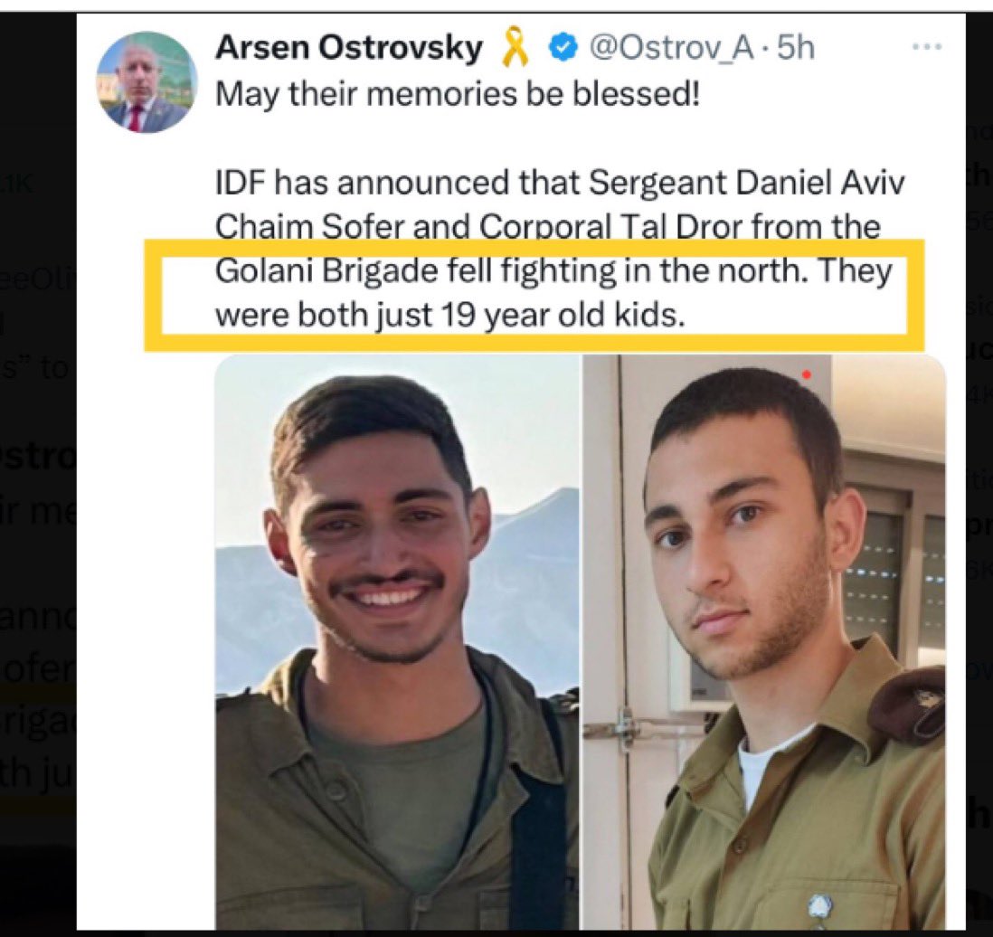 "They were both just 19 year old kids"

The same people that called 5 year old Hind Rajab “a woman”. The exact same.
