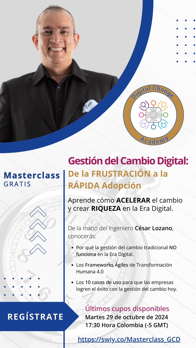 CLozanoPWG's tweet photo. Aprende por qué los métodos tradicionales ya no funcionan y cómo frameworks ágiles están revolucionando el cambio.

👉 ¡Regístrate GRATIS ahora antes de que se agoten los últimos cupos!

https://t.co/6FypyjKNVE https://t.co/xNeFd5Cdrl