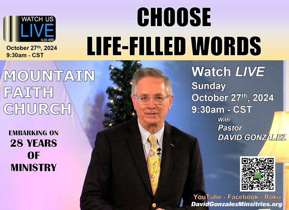 mtfaithpastor's tweet image. This Sunday!
Watch live: davidgonzalezministries.org/?page_id=58

#ThePowerofWords #FaithMessage #ChristianityIsTheThinkingMansReligion #SundayService #MountainFaithChurch #DavidGonzalezMinistries  #watchMiraclesHappen #Yahweh #Elohim #Yeshua
