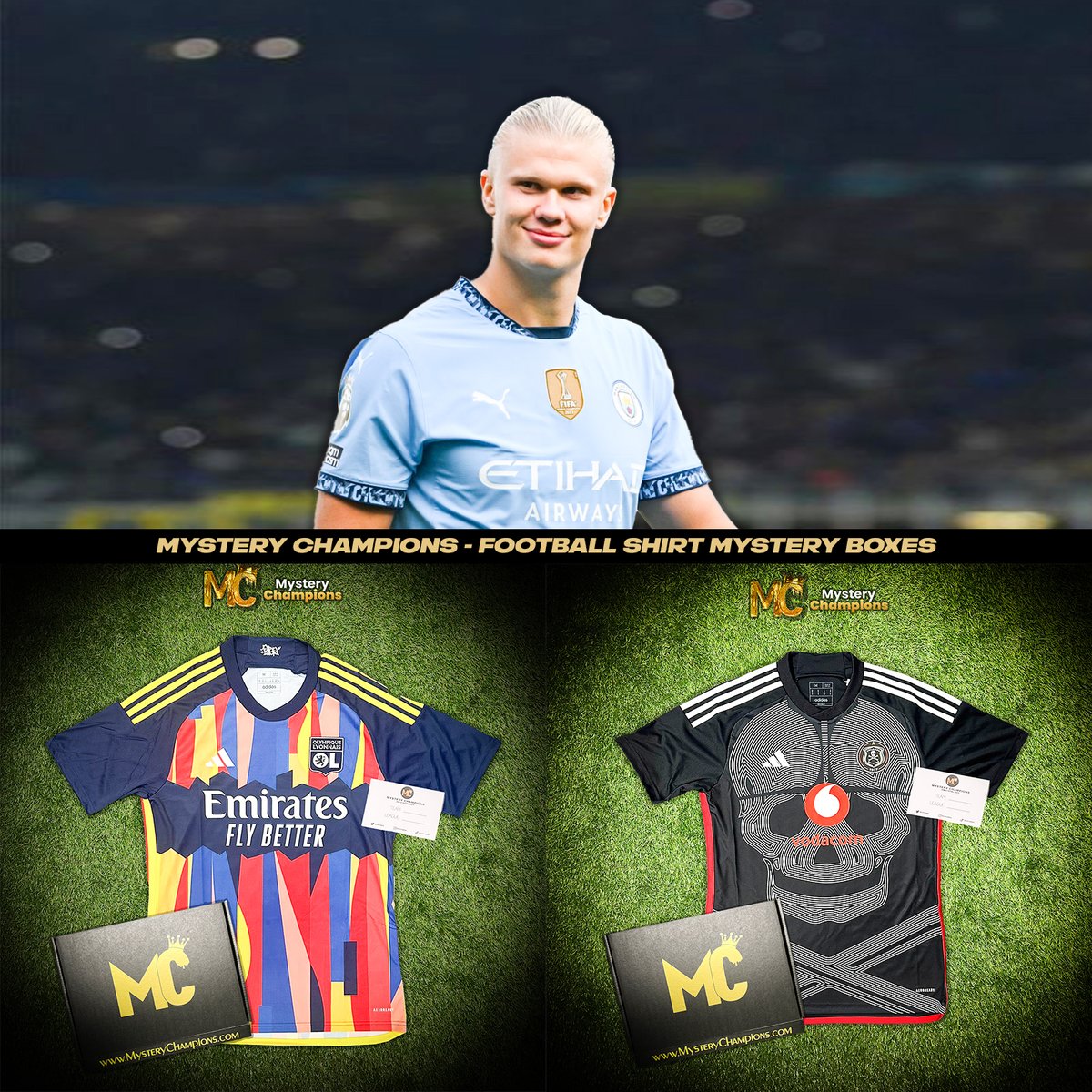 If Erling Haaland 🇳🇴 scores ANYTIME today we’ll giveaway one of our Mystery Football Shirt Boxes 📦

To enter👇

🔄 Repost
🤝 Follow us <a href="/MysteryChampion/">Mystery Champions</a>

Good luck everyone! 🍀