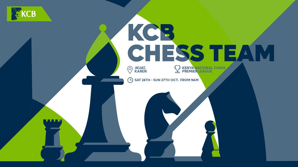 KCBInKenya's tweet photo. It's game on! The KCB Chess Team is taking on the Kenya National Chess League at JKUAT Karen on 26th- 27th Oct from 9am. Come out and support our team! Let's make some moves! #LionHeartedSports #ForPeopleForBetter https://t.co/iZ2xsIoNhS