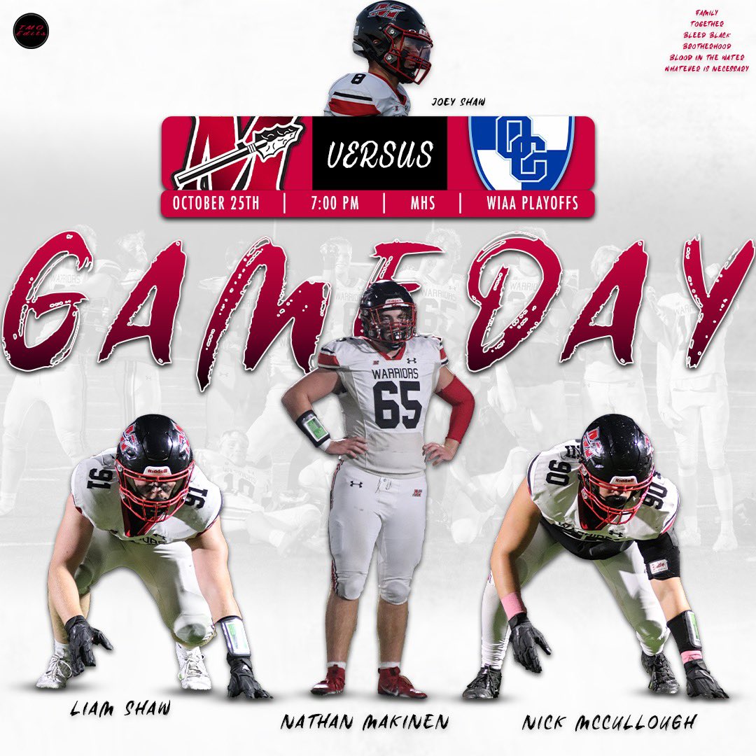 GAMEDAY!!! It’s playoff football and your Warriors host a Level 1 game at home tonight!! We’re counting on incredible support and endless energy!! #STP #FamilyWarriors