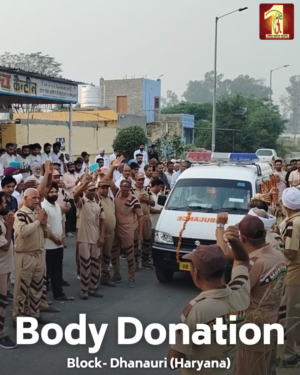 DSSNewsUpdates's tweet photo. When life ends, let the gift of learning begin. Inspired by Saint Dr. MSG Insan, a Dera Sacha Sauda volunteer from Dhanauri, Haryana, chose to donate their body posthumously for medical research. This act of selflessness supports the training and research of future doctors and scientists, providing hope for better healthcare solutions and innovations. Body donation is an eternal service to humanity. 
#BodyDonation #HealthcareInnovation #SelflessService #MedicalResearch