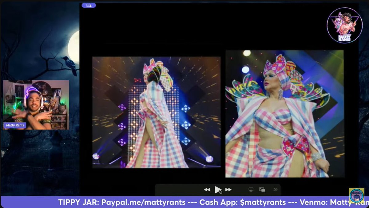 Emroyka's tweet photo. Shoutout to the▶Playback Crew! 🍑@themattyrants has a 🔮Ball with 🌶️#DragRaceTH, loves the ⚖️judges' 💬banter, and gets his 🎉#RantPack ✅voting on their 🌠favorite 👗looks❣️
(🕰video is timestamped🕰) #DragRace
https://t.co/qxPpWG7Nia https://t.co/1oF4t8TyEC