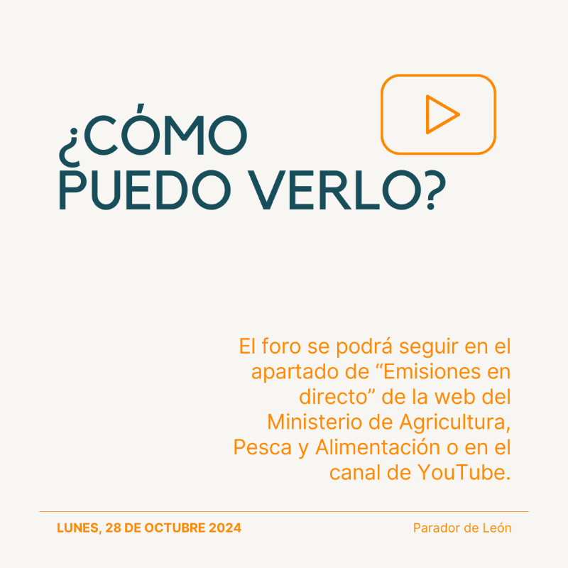 gobmapa's tweet photo. 📢 ¡Segundo foro participativo sobre la Estrategia Nacional de Alimentación (ENA)!

📆 Lunes, 28 de octubre en el Parados de León.

El encuentro acogerá dos mesas redondas en las que participarán destacados expertos de toda la cadena de valor.

¡Se podrá seguir en directo! 🔴
▼