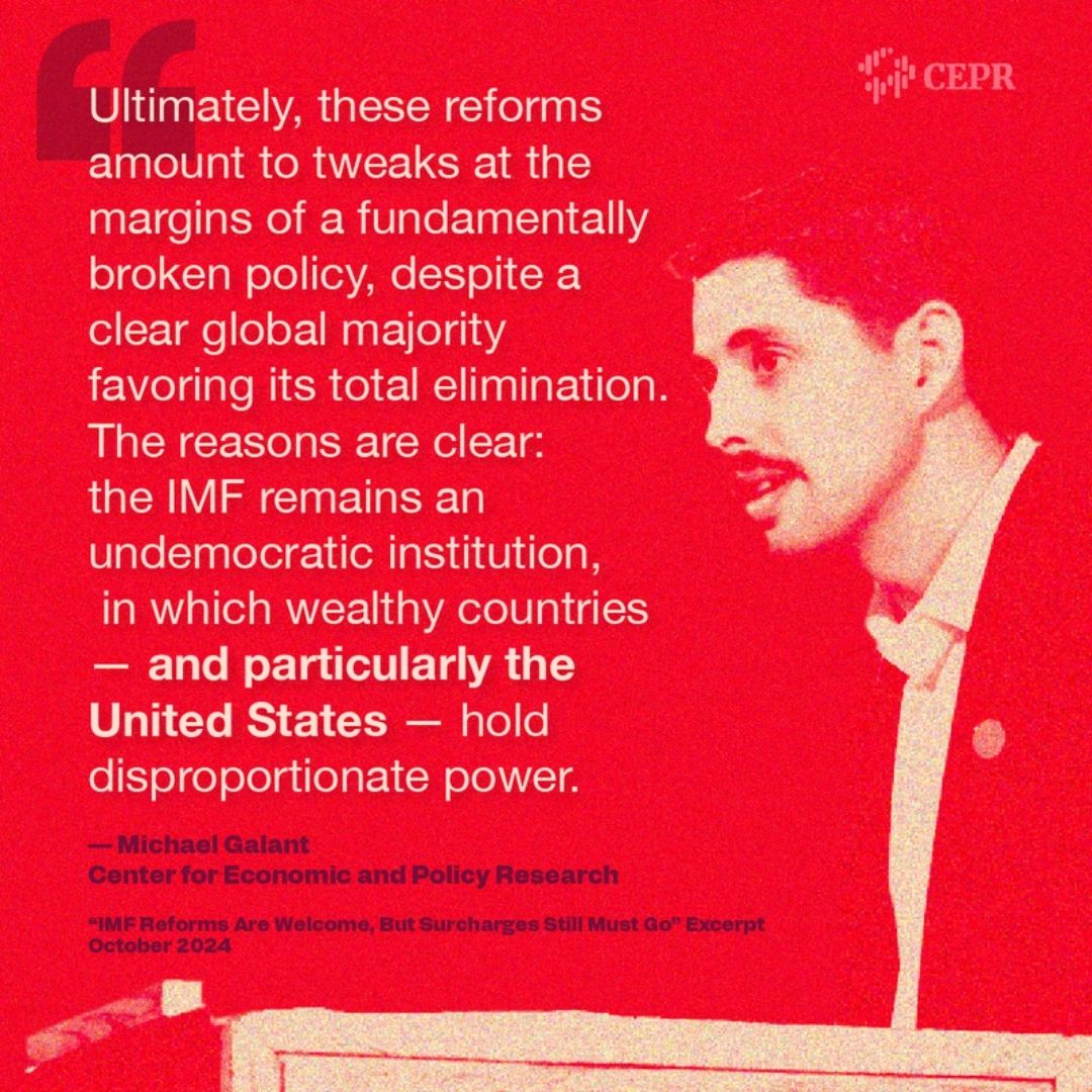 CEPR (@ceprdc) on Twitter photo .<a href="/michael_galant/">Michael Galant</a> makes it clear: rich nations, like the US, block real #surcharge reform, forcing indebted countries to pay extra fees that fund programs these should be funding themselves.
Undemocratic & unjust. i.mtr.cool/zhrwgmequz .<a href="/michael_galant/">Michael Galant</a> makes it clear: rich nations, like the US, block real #surcharge reform, forcing indebted countries to pay extra fees that fund programs these should be funding themselves.
Undemocratic & unjust. i.mtr.cool/zhrwgmequz