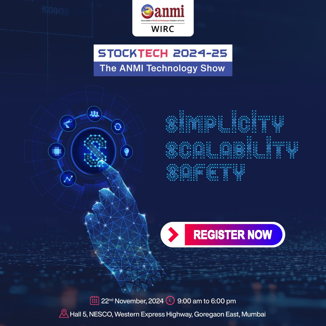 OfficialAnmi's tweet image. Don’t just watch the future of finance—join it! #StockTech2024-25 brings together industry experts and the latest innovations in Fintech.
Register now for free: Link in bio.
bit.ly/3Nskj7p
@nirav1965  @vaibhavjshah17 @ashish_ajmera7 
#StockTech  #Future #Growth #Expo