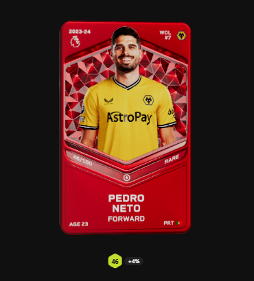 #Sorare "Rare Pedro Neto" GIVEAWAY!                     

I Will be giving away a Rare Pedro Neto (Worth around 25 euro) to one of my followers!          

To Enter: Follow, Like &amp; Comment ur sorare username!                      

Winner in 48-72 Hours!