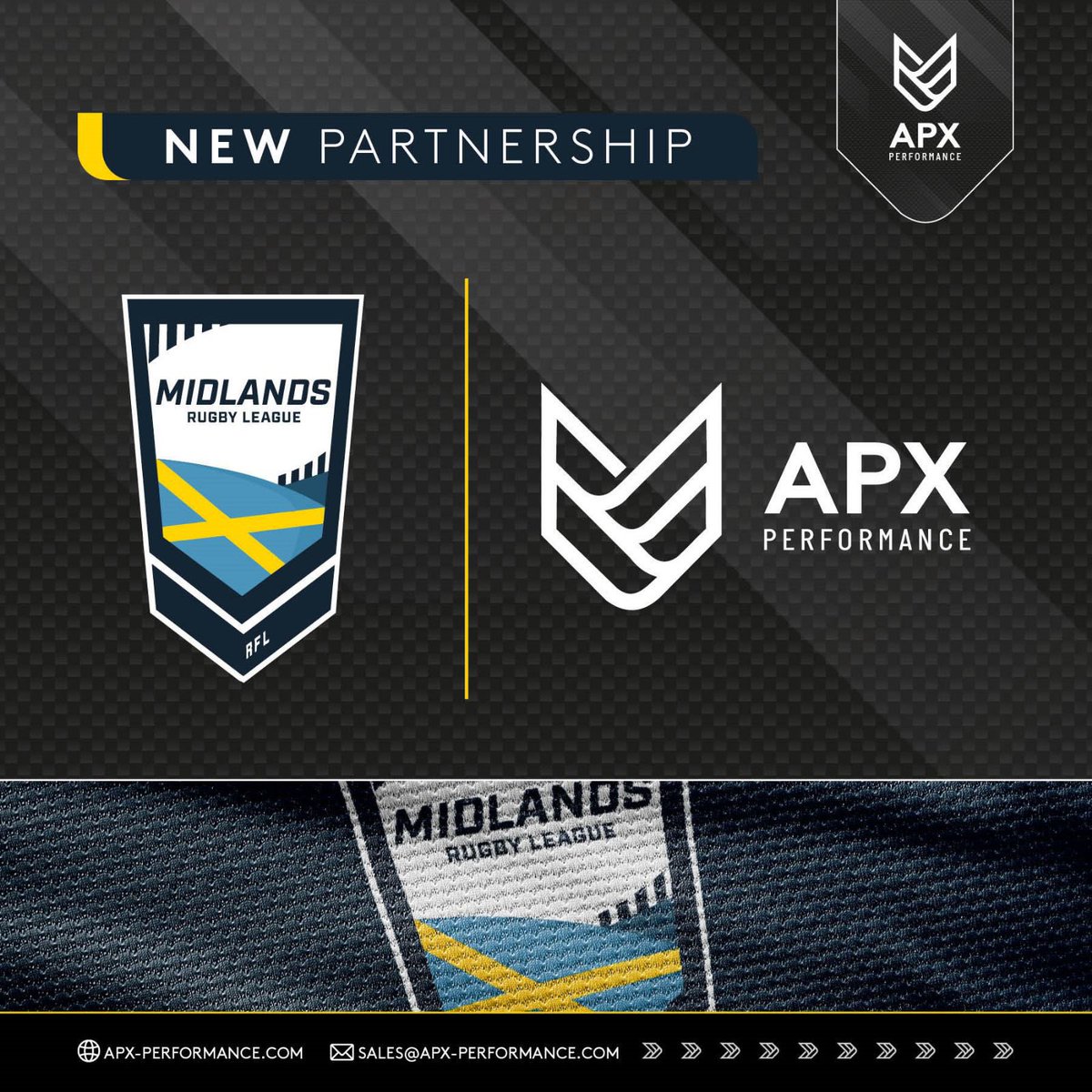 Earlier this week the Midlands Rugby League partnership was announced meaning APX-Performance will be the training and match kit provider for the Midlands RL representative team