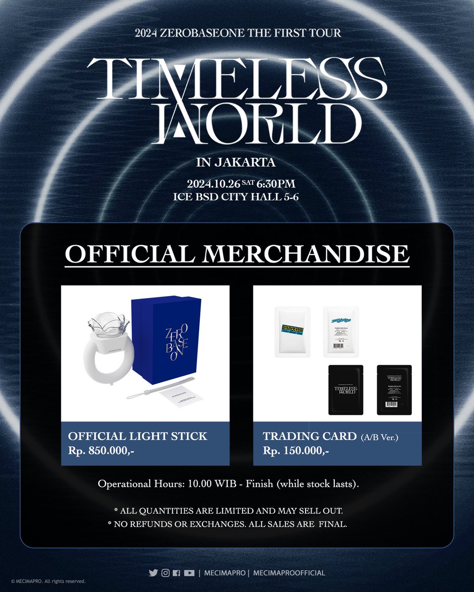 mecimapro's tweet photo. #ZEROBASEONEINJAKARTA - Official Merchandise.

ZEROSE, make sure to bring home your favorite merchandise from our official booth, which is also open to non-ticket holders!

📍 Location: Hall 7, ICE BSD City.
🕐 Opens at: 10:00 AM (While stocks last!) https://t.co/VpjaOVDqJy