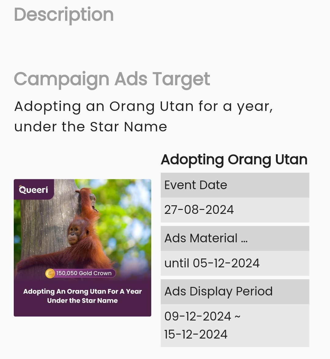 Lapillusvteam's tweet photo. QUEERI CAMPAIGN # 2 CHANTY
🎁 : Adopting a rescued orangutan in Indonesia under Chanty's name
‼️ Ends in 37 days
https://t.co/wokHrNzPru

#Lapillus #라필루스 #Chanty #샨티 @offclLapillus @Lapillus_twt https://t.co/JP4mfbcQf8
